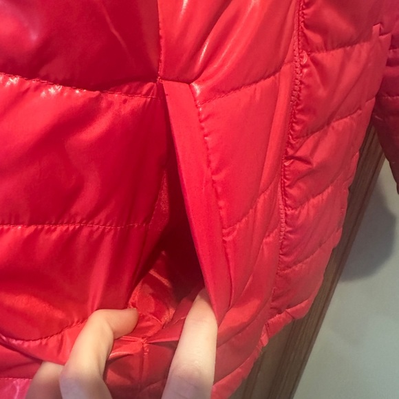 IZOD Women's Quilted Puffer Jacket Bright Pink Full Zip Stand Collar Size L - Picture 3 of 7